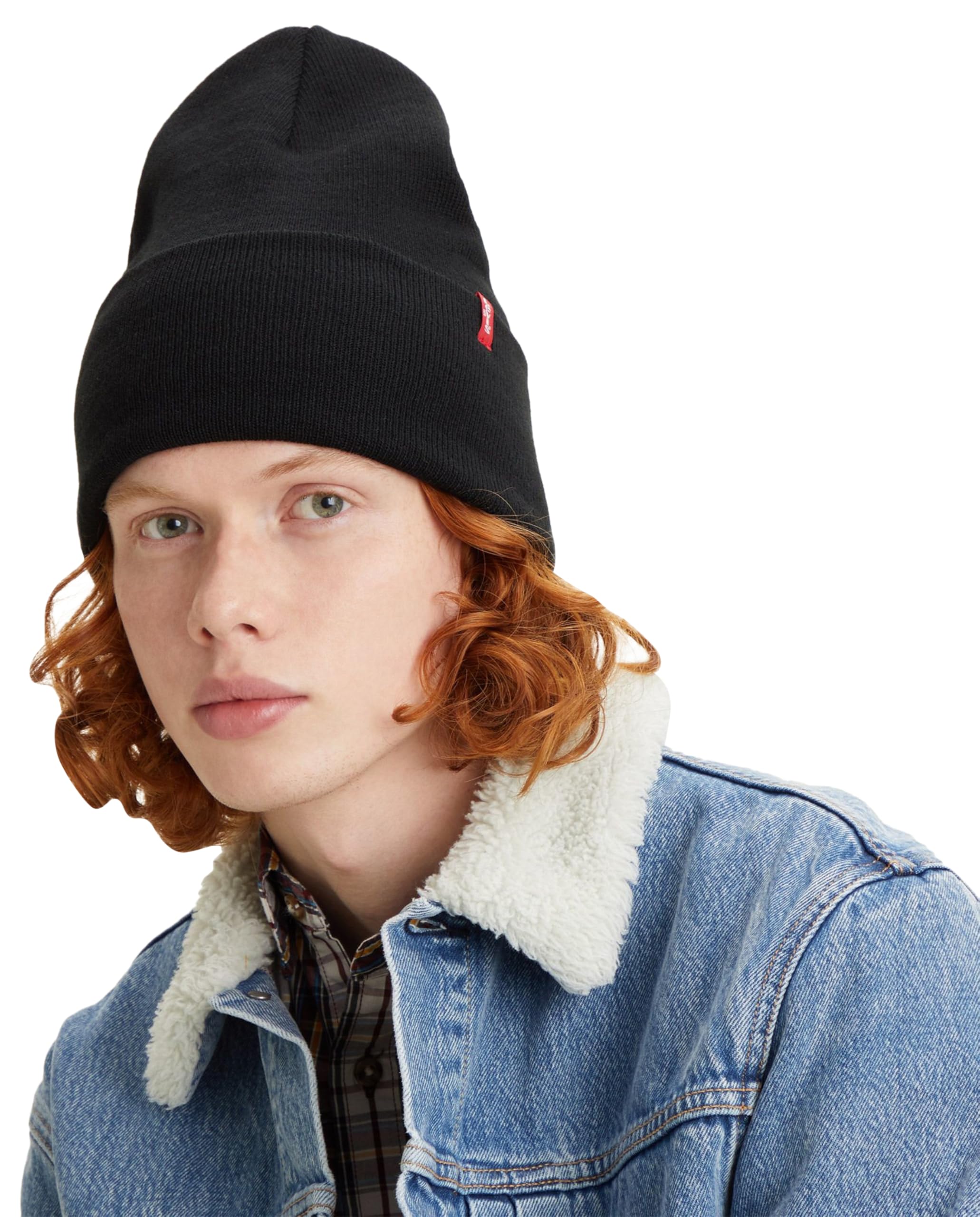 Levi's unisex nowa luźna czapka w czerwona zakładka detal czapka beanie