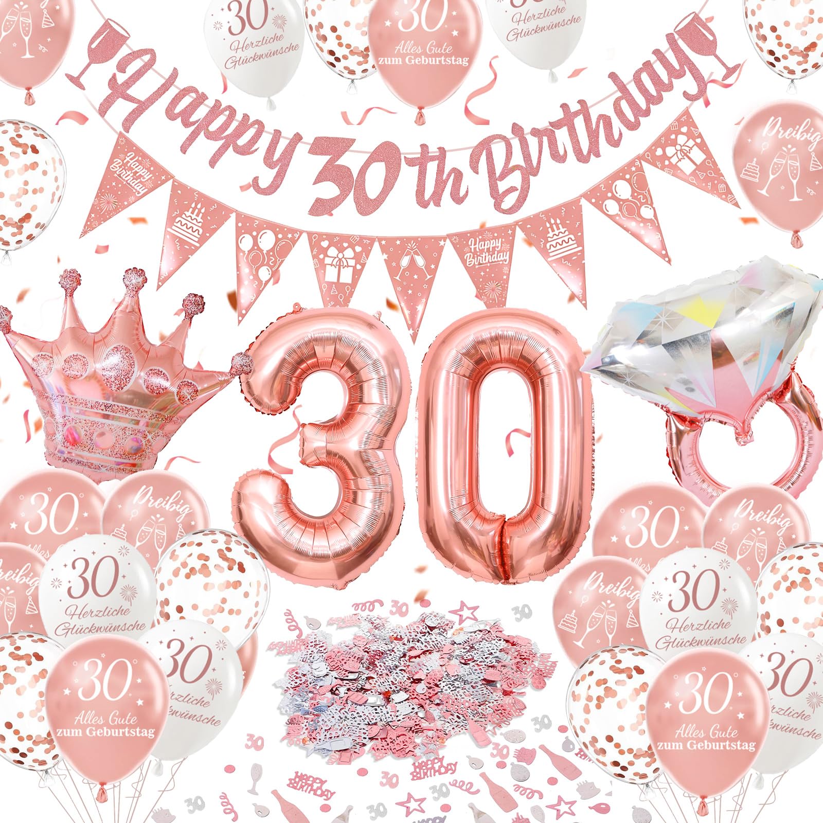 Deko 16. Geburtstags Mädchen, Roségold Luftballons 16 Jahre Geburtstagsdeko, 16 Alles Gute zum Geburtstag Ballons, Geburtstagsdeko 16 Happy Birthday Banner für Freundin Tochter