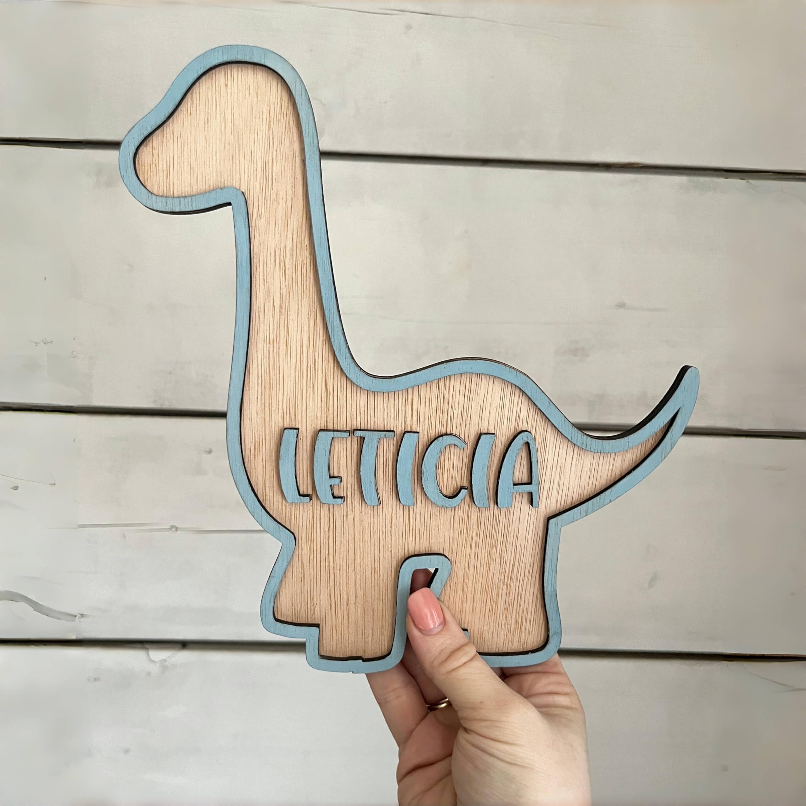 Panneau de porte personnalisé avec nom - Lettres dinosaures pour chambre d'enfant - Décoration personnalisée pour chambre d'enfant - Cadeau pour les amoureux des dinosaures