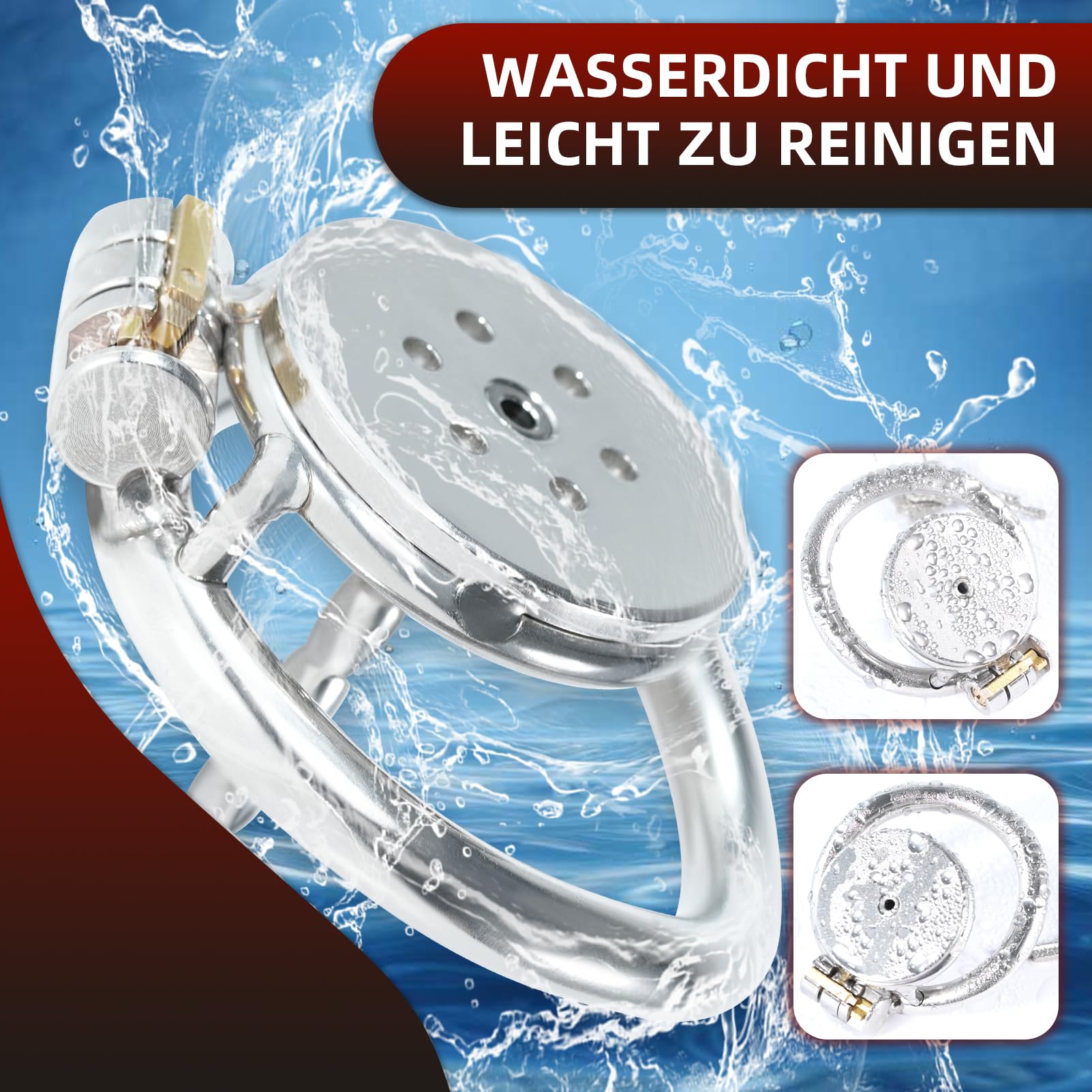 Speciale platte metalen kooi voor Sissy-herenkostuums, negatieve