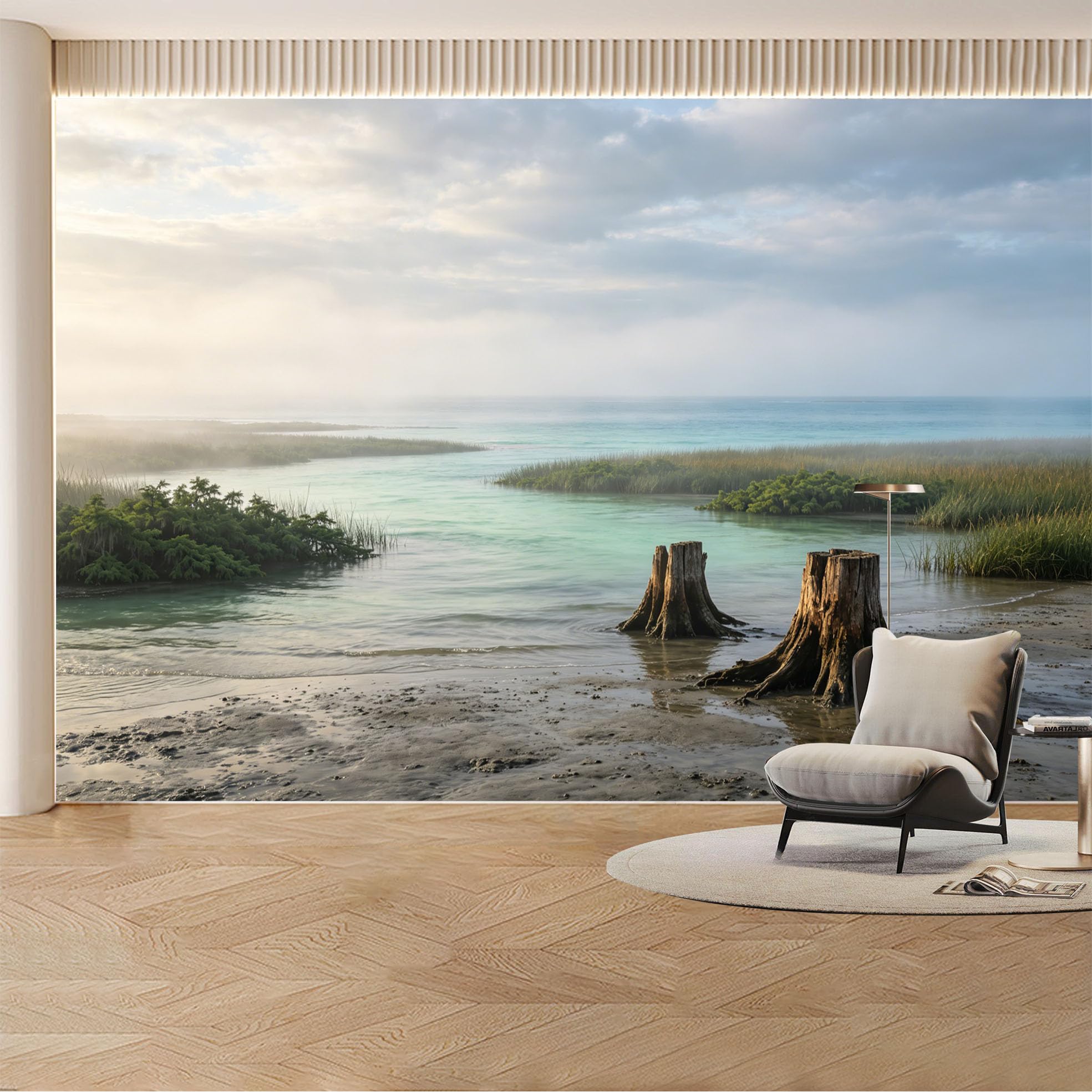 Custom Wall Mural Wallpaper Desert Canyon Landscape， 3D Effect Wall Decor Large Wall Art， Luxury Sunset Misty Removable SelfAdhesive Large Photo for Living Room， Bedroom， Office