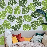 Vista 2 de 2 plantillas grandes de hoja de palma de 12 x 16 pulgadas para pintar en paredes, plantillas reutilizables de hojas de selva tropicales, plantillas