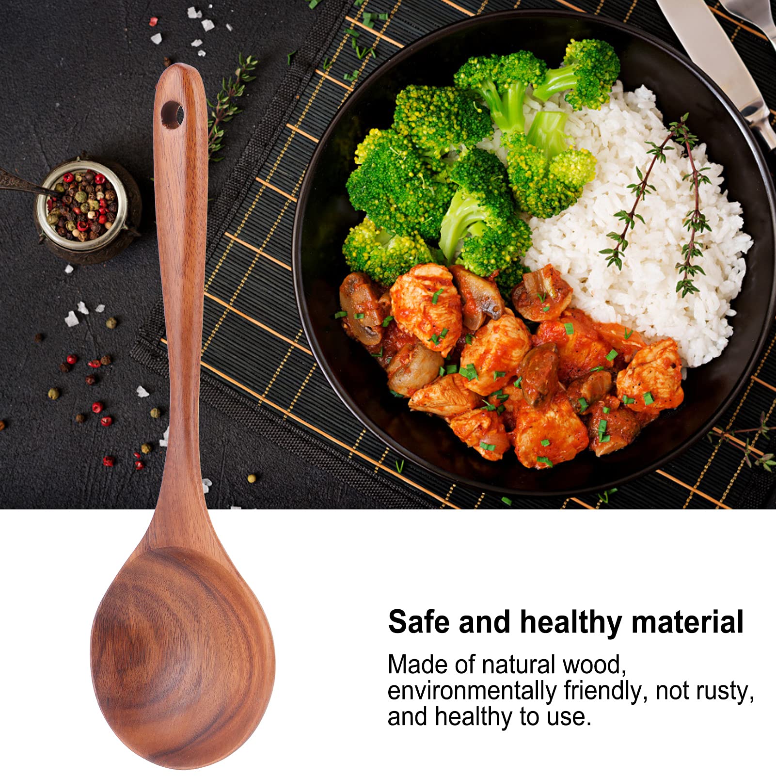 Bulk Pack Of Wooden Kitchen Spoons - Oval Mixing & Serving Utensils For Baking & Cooking | Unbranded