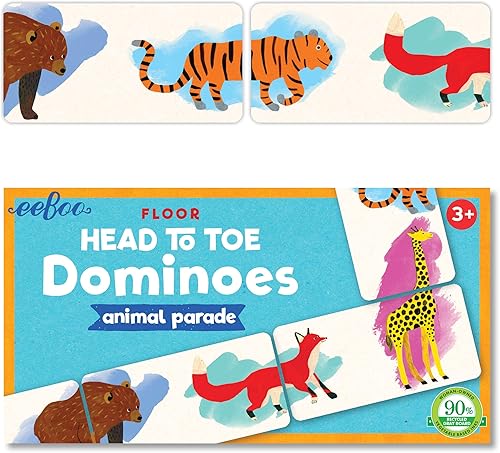 Miniatura 2 de eeBoo: Animal Parade Dominó de pies a cabeza, desarrolla habilidades de combinación y concentración, perfecto para edades de 3 años en adelante,