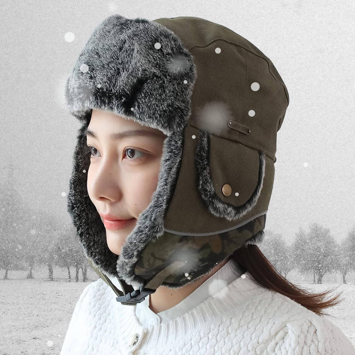Unisex Winter Trapper Hat Cold Proof Keep Warm Hat with Ear Flaps for Hunting Skiing Trooper Winter Outdoor Activities - Image 2