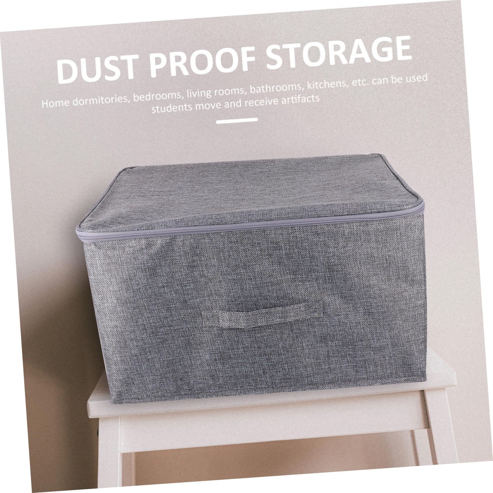 UKCOCO Caja Para Guardar Ropa Ropa De Tela Duradera Contenedor De Almacenamiento Con Tapa De Cremallera Organizador De Almacenamiento De Gran Capacidad Usos Domésticos