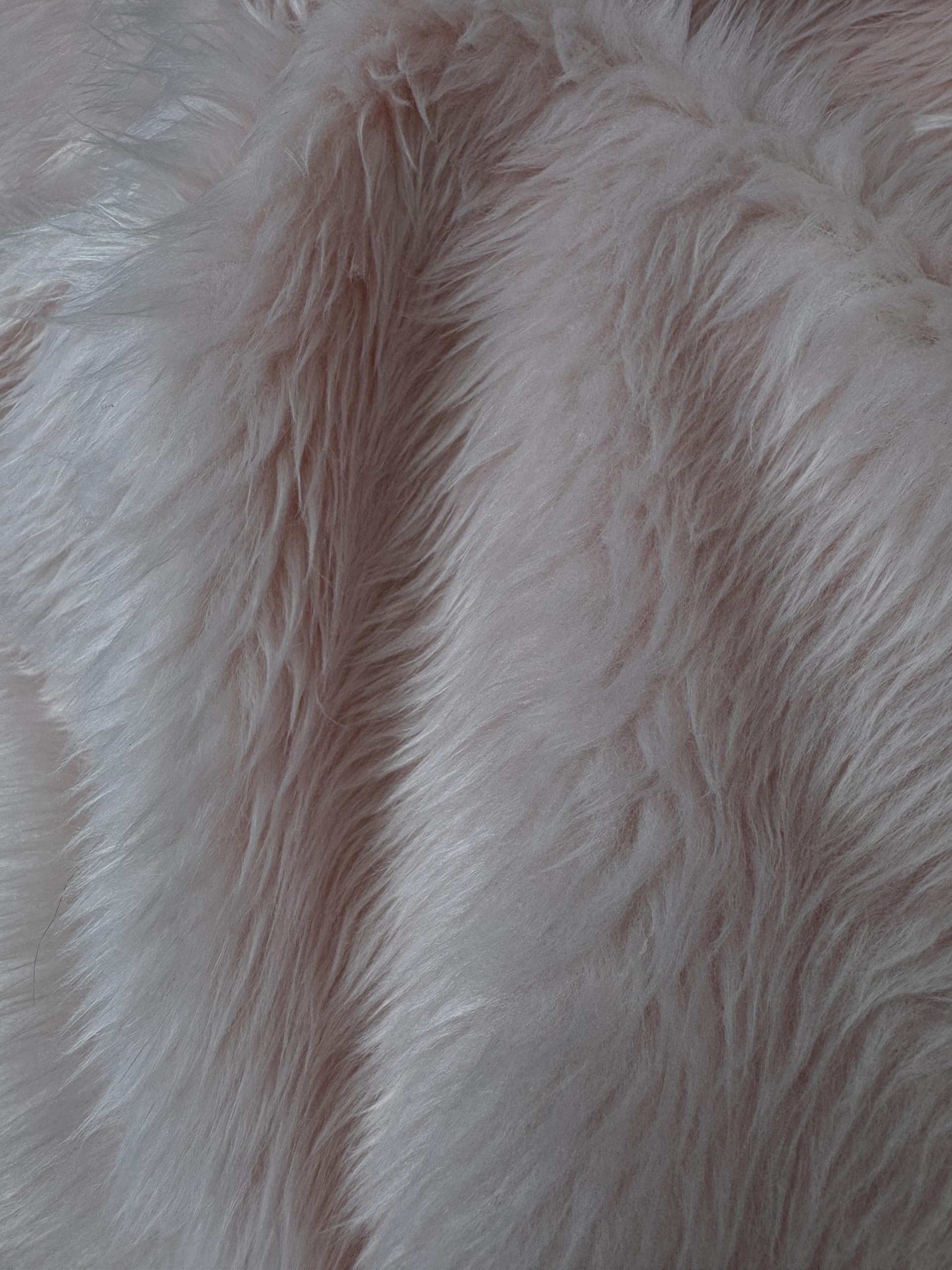 Crs Fur Fabrics Pale Pink Plain Fun Faux Fur Fabric Material 1Mtr - 150Cmx100cm