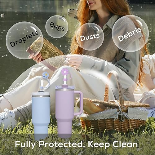 Miniatura 3 de Greant 12 fundas de popote compatibles con vaso Hydro Flask de 32 onzas y 40 onzas, 0.394 in, compatible con tapa de popote a presión Hydro Flask,