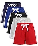 5 Pack Toddler Boys Girls Cotton Athletic Running Shorts, Kids Summer Casual Fashion Soccer Shorts