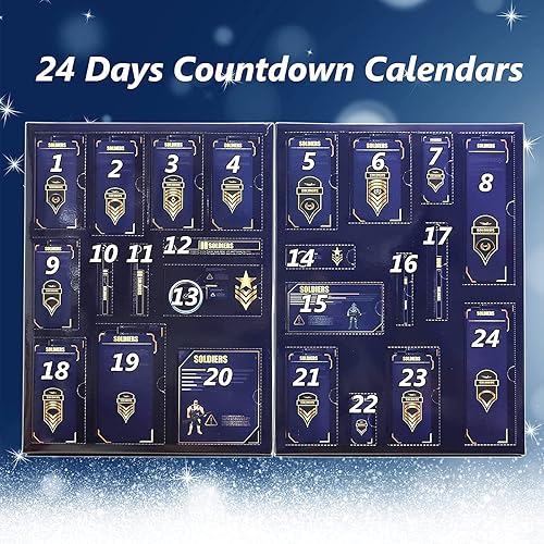 Miniatura 7 de Orgrimmar Advent Calendar 2022 Christmas Countdown Calendar 24 Days Kids Toys Mini Figures Military Soldiers Army Man Weapons, Xmas Party Favor Gifts