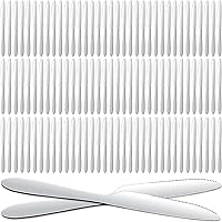 Vista 7 de Nuenen Juego de 100 cuchillos de cena, 8.3 pulgadas, cuchillo de mantequilla duradero de acero inoxidable, mesa dentada, cubiertos para carne