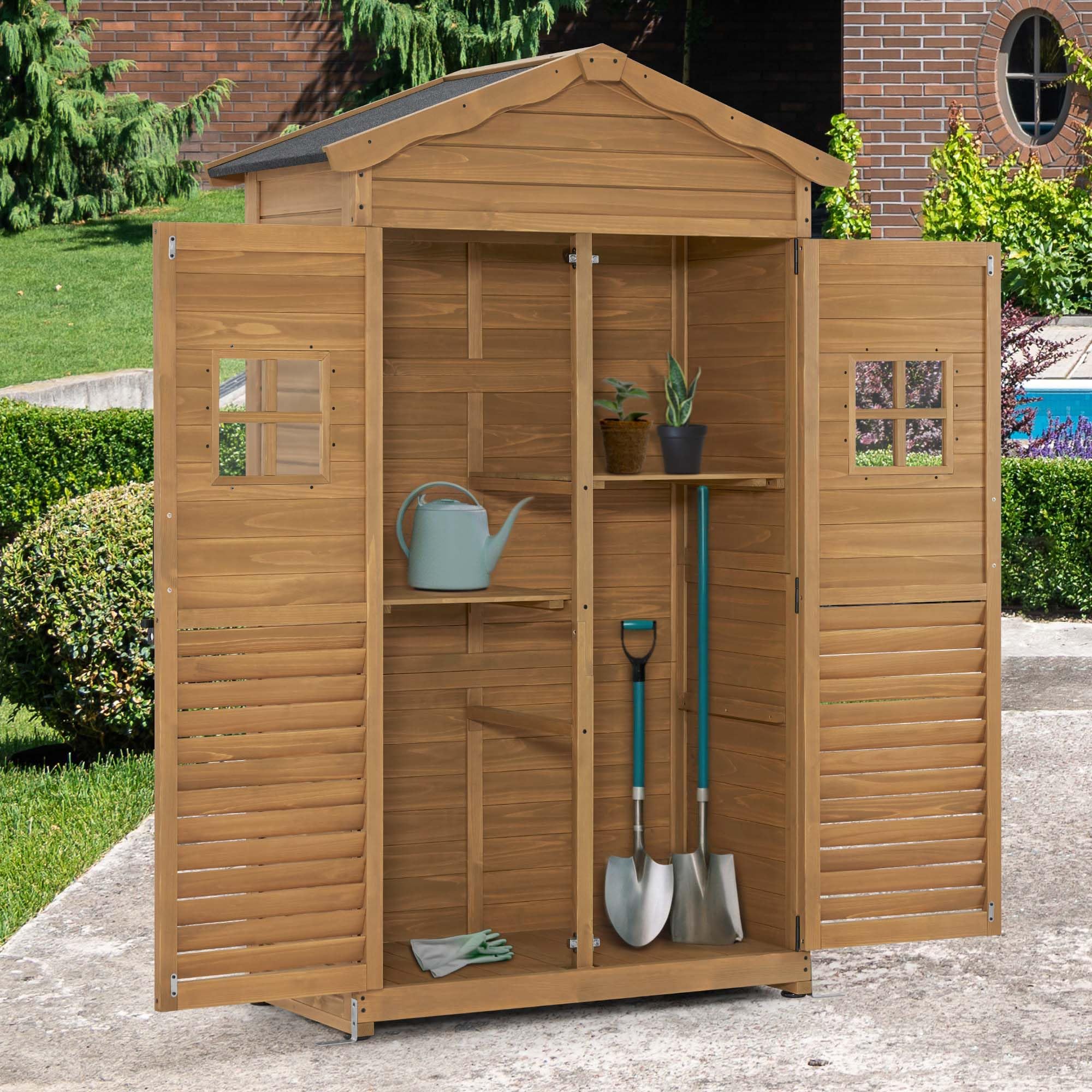 MCombo casetta da giardino in legno resistente alle intemperie 57x109x180 cm