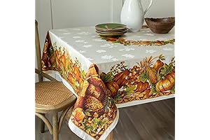 Benson Mills Harvest Splendor Engineered Printed Fabric Table Cloth, Fall, Harvest, and Thanksgiving Tablecloth