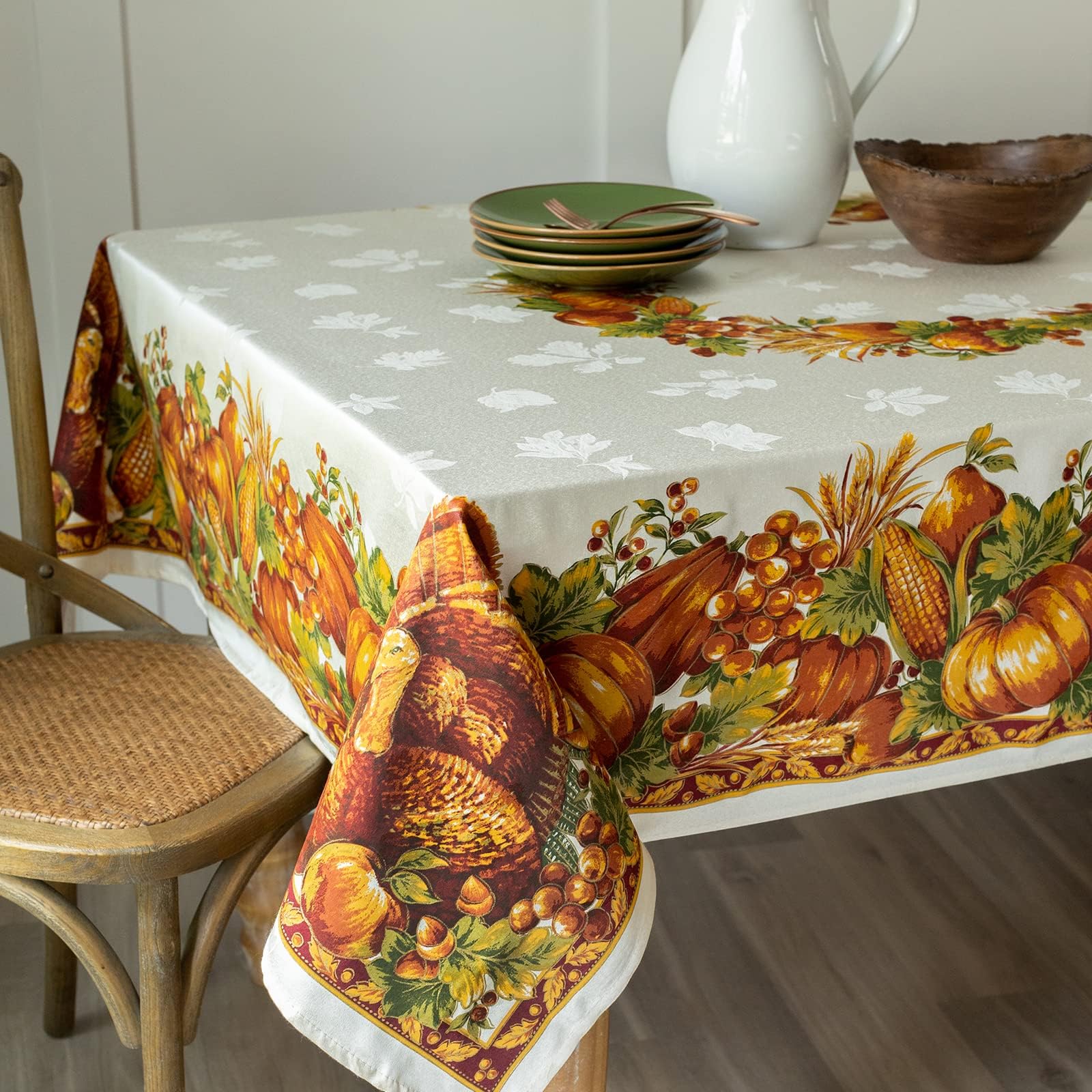 Benson MillsHarvest Splendor Engineered Printed Fabric Tablecloth, 60-Inch-by-84 Inch