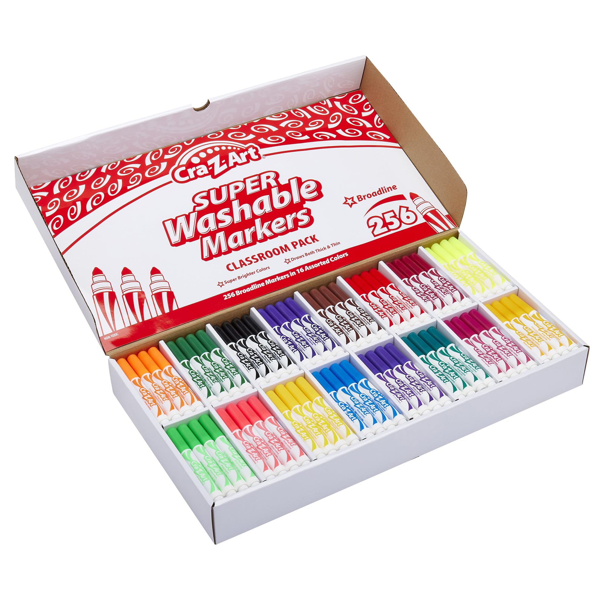 Amazon.com : Cra-Z-Art Washable Broadline Markers Bulk Class Pack 