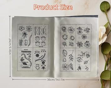 beyomanch DIY Stitch Book Kit, Handmade Embroidery Stitches Book, Creative Craft Embroidery, Portable Sewing Kit for Enthusiast and Beginner, Unique Handmade Gift (B-106 Stitches)