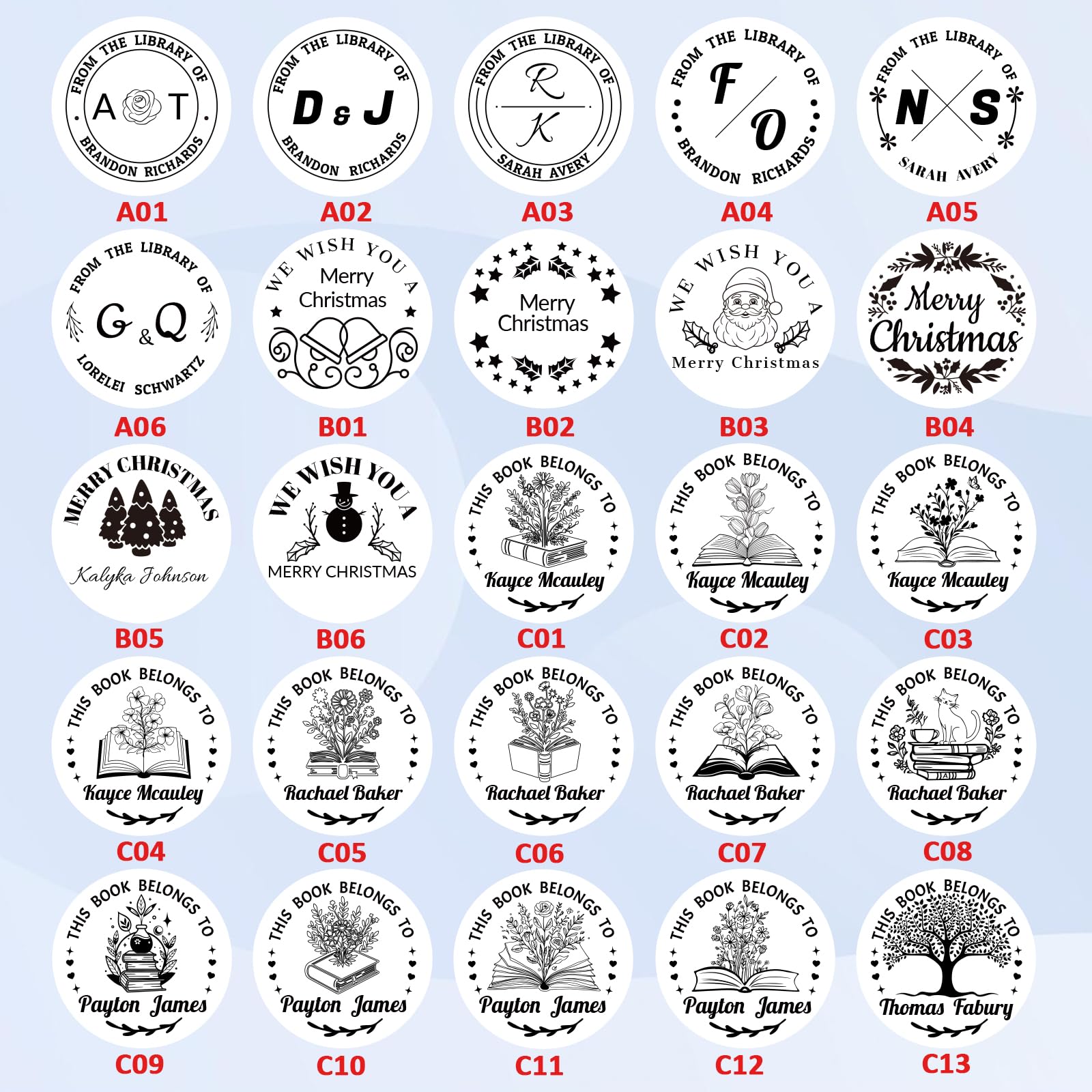 ORYG Custom Book Embosser - Personalized Book Embosser with Your Text or Design - A Wonderful Gift for Writers, Book Lovers, Book Clubs & Collectors (Initials and Text)