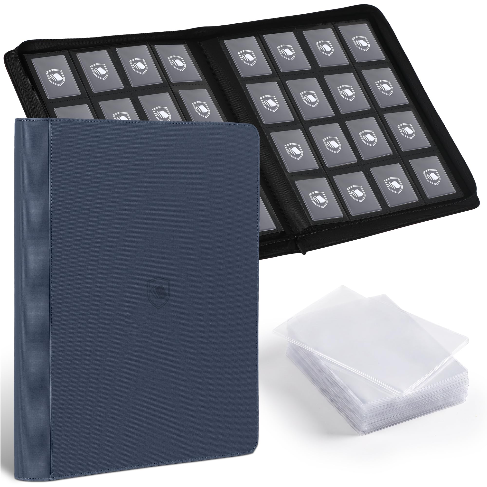 Top Loader Binder 16 Pocket, Holds 640 Toploaders, 100 Toploaders INCLUDED
