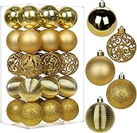 Vista 22 de 30 piezas de adornos de bola de árbol de Navidad irrompibles negros para decoración navideña