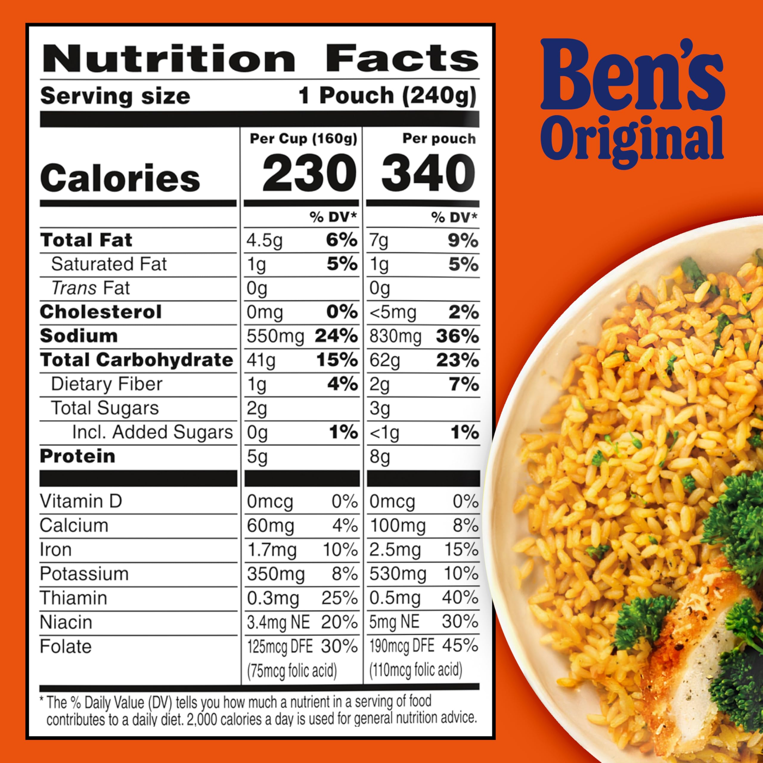 Ben's Original Flavored Ready Rice, Cheddar Broccoli, Microwave Rice for an Easy Lunch, Suitable for Vegetarians - 8.5 oz Pouch (Pack of 12)​