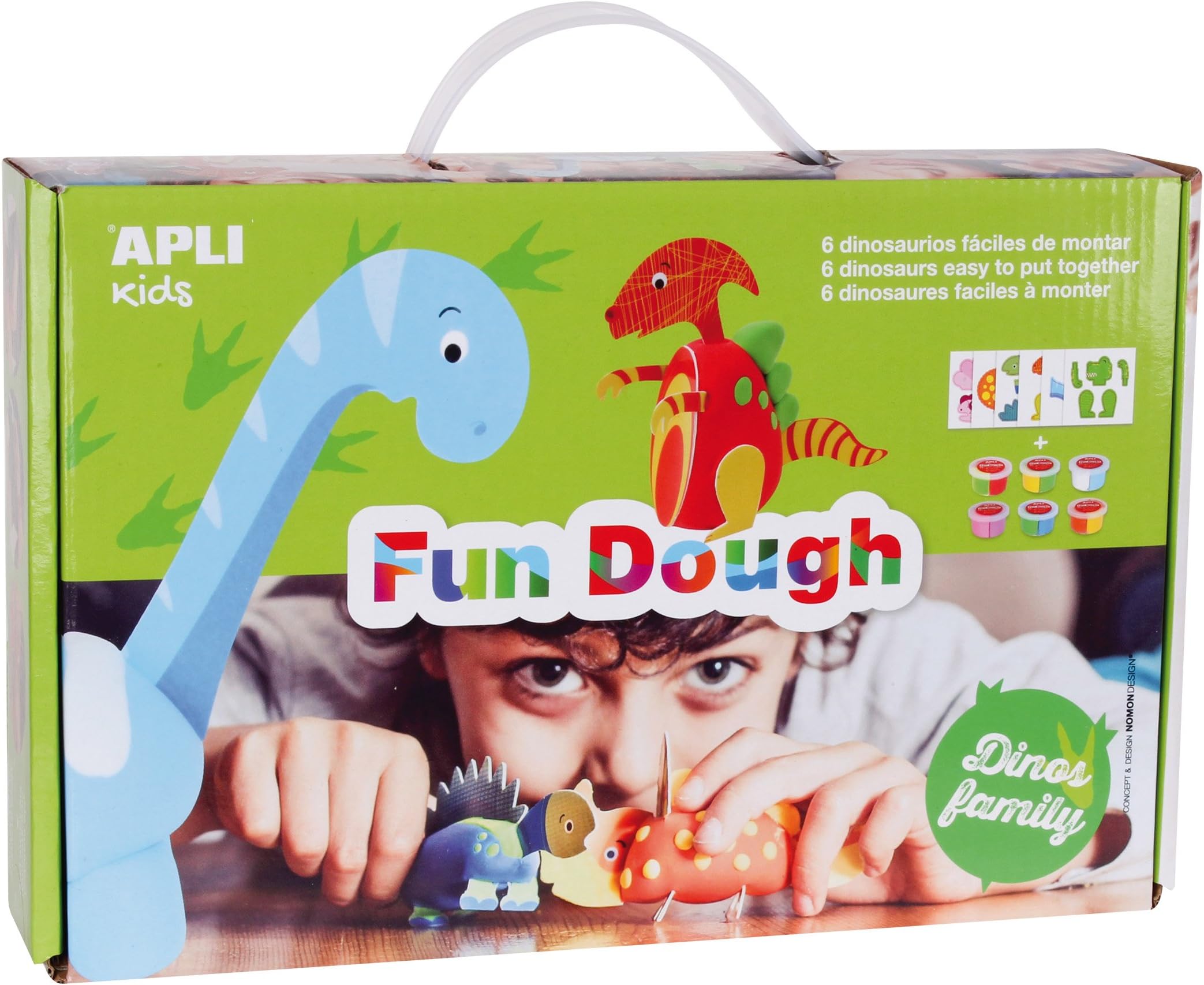 Fun Dough Dinosaur Modelling Set with Six Tubs (Multi-Colour)