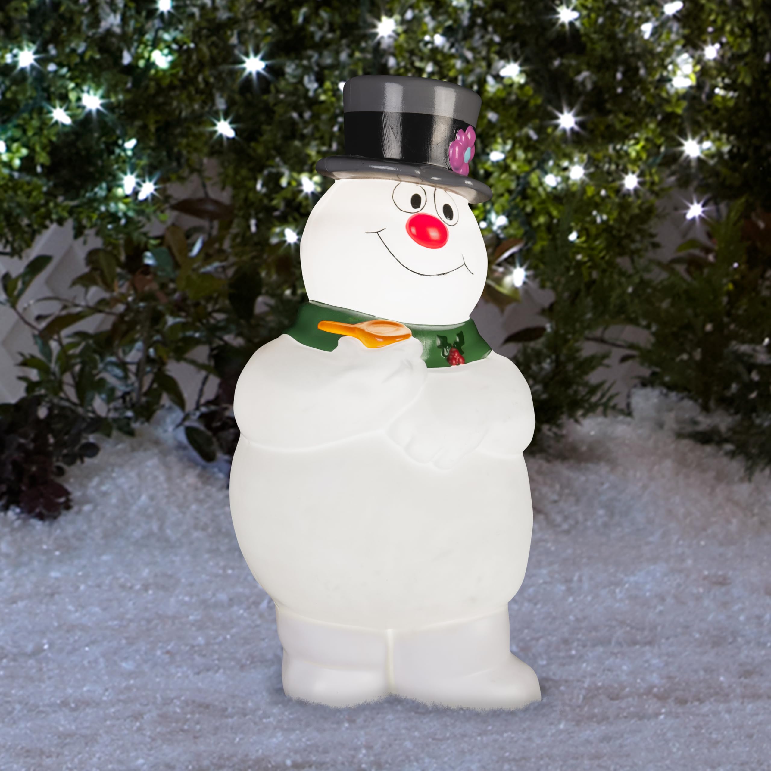 Gemmy Lighted Blow Mold Outdoor Decor Frosty w/Scarf 24