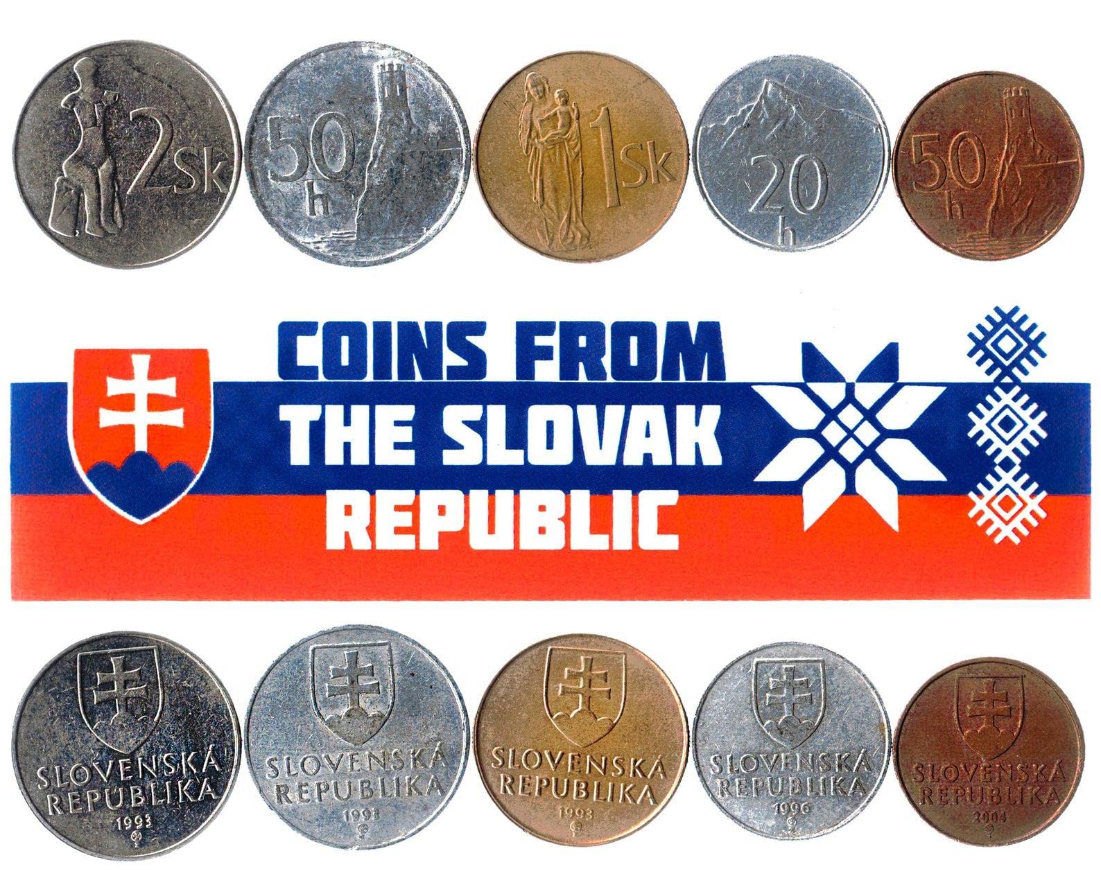 Slovak Republic 5 Mixed Coins, Slovakia