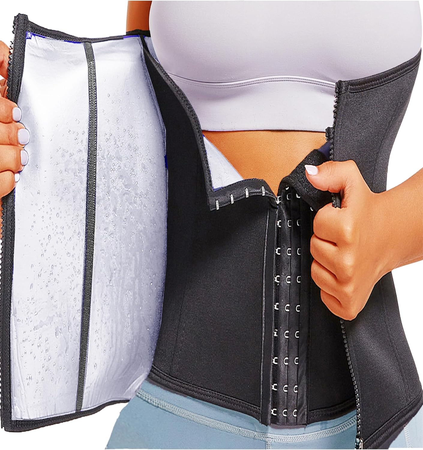 VENDAU Sweat Band Stomach Wrap Sauna Waist Trainer Belly Fat Burner Weight Loss Waist Trimmer Tummy Sweat Belt Workout