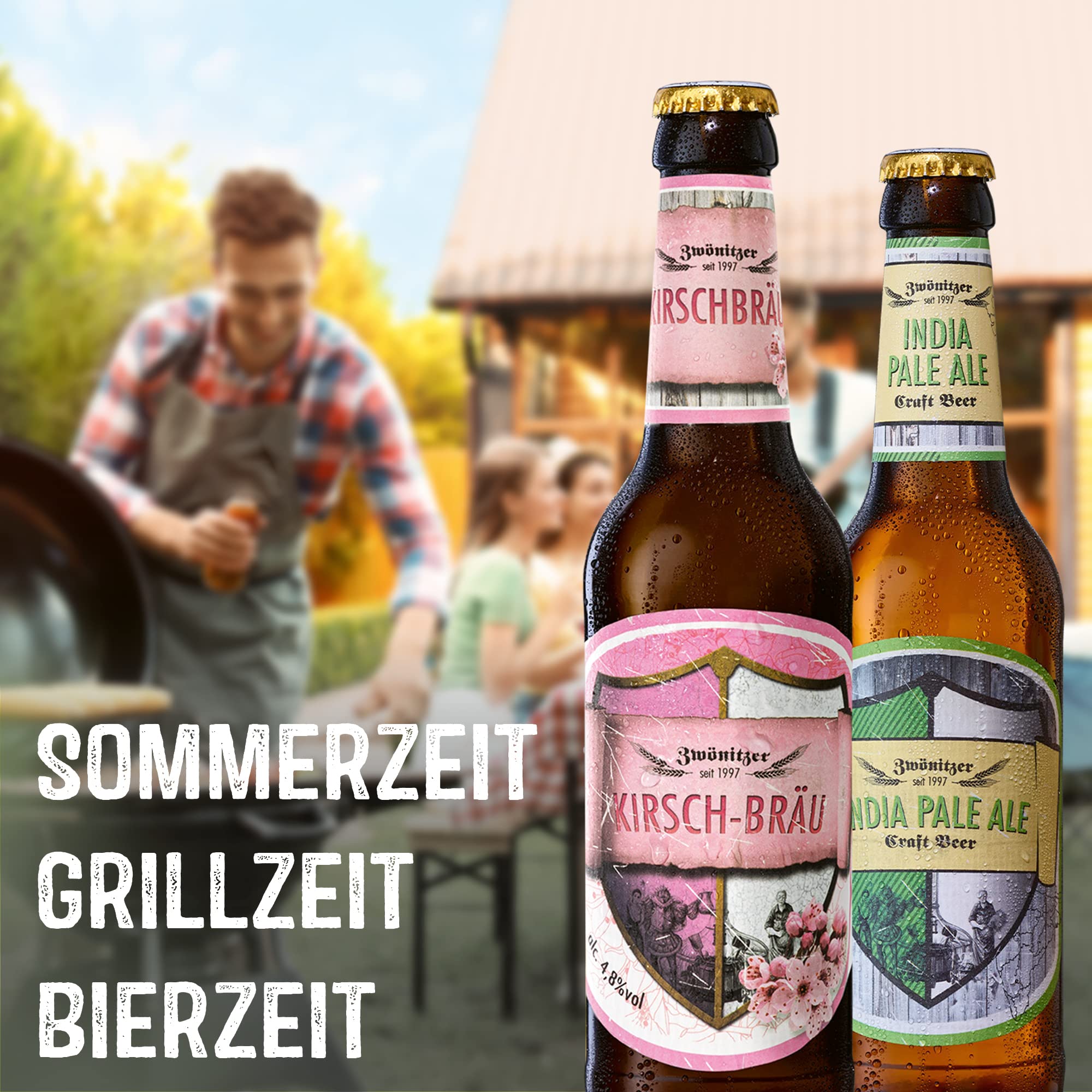 Brauerei Zwönitz ProBierPaket/Bier Set mit 16 Bieren + 2 Gläsern/Beer Tasting Box/verschiedene Biersorten zum Verschenken/Bierverkostung Set mit Craft Beer/je 8 × 0,33 l + 0,5 l Flaschen