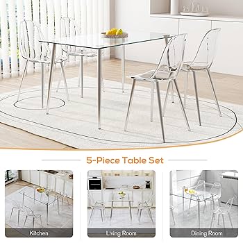 透明アクリルチェアとガラステーブルセット 透明アクリルチェアとガラステーブルセット