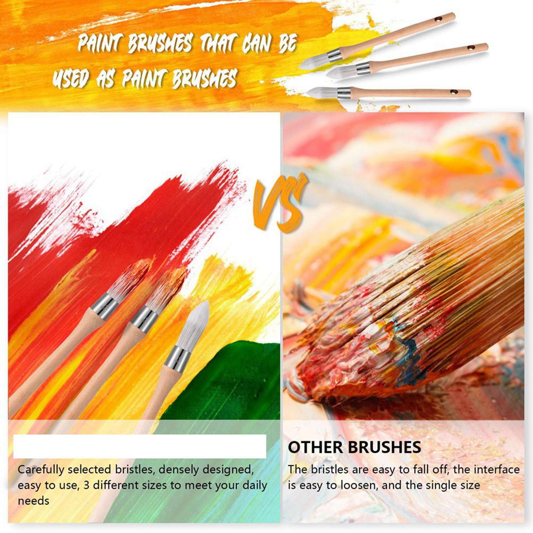 24 Pezzi Strumento di Pittura per Rifinire I Bordi Strumento di Pittura Pulito Pennello per Angolo Pennelli Rotondi Piccoli Pennello per Rifinitura Sottile