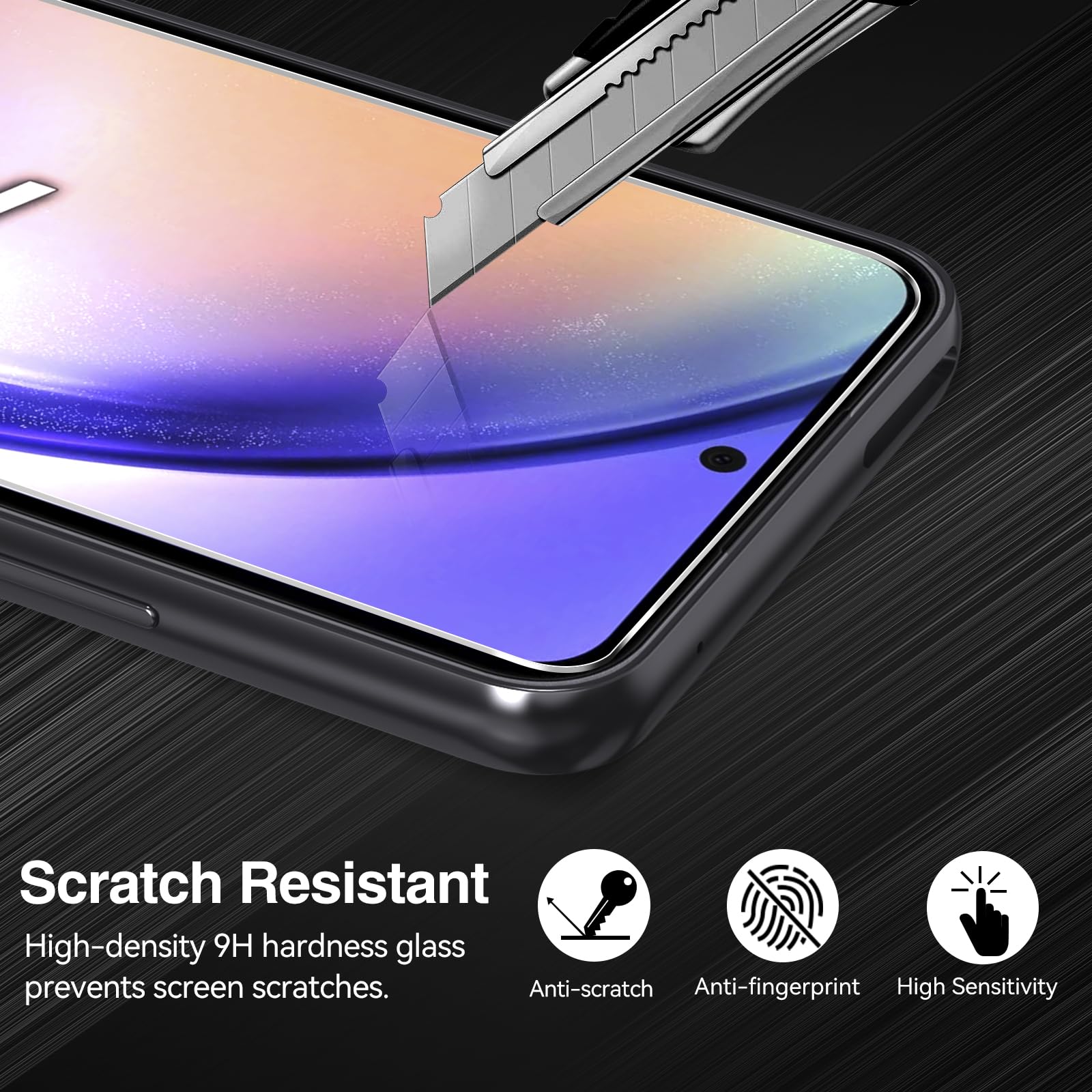 iVoler Cover per Samsung Galaxy A54 5G con 2 Pezzi Vetro Temperato, [Antiurto di Grado Militare] Protettiva Custodia, Sottile Morbida in Silicone TPU Anti-Graffio Case, Nero