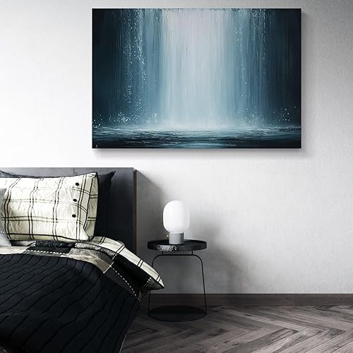 Miniatura 481 de Lienzo artístico para pared, pinturas de arte abstracto, fantasía azul, grafiti colorido sobre fondo blanco; decoración artística moderna para sala