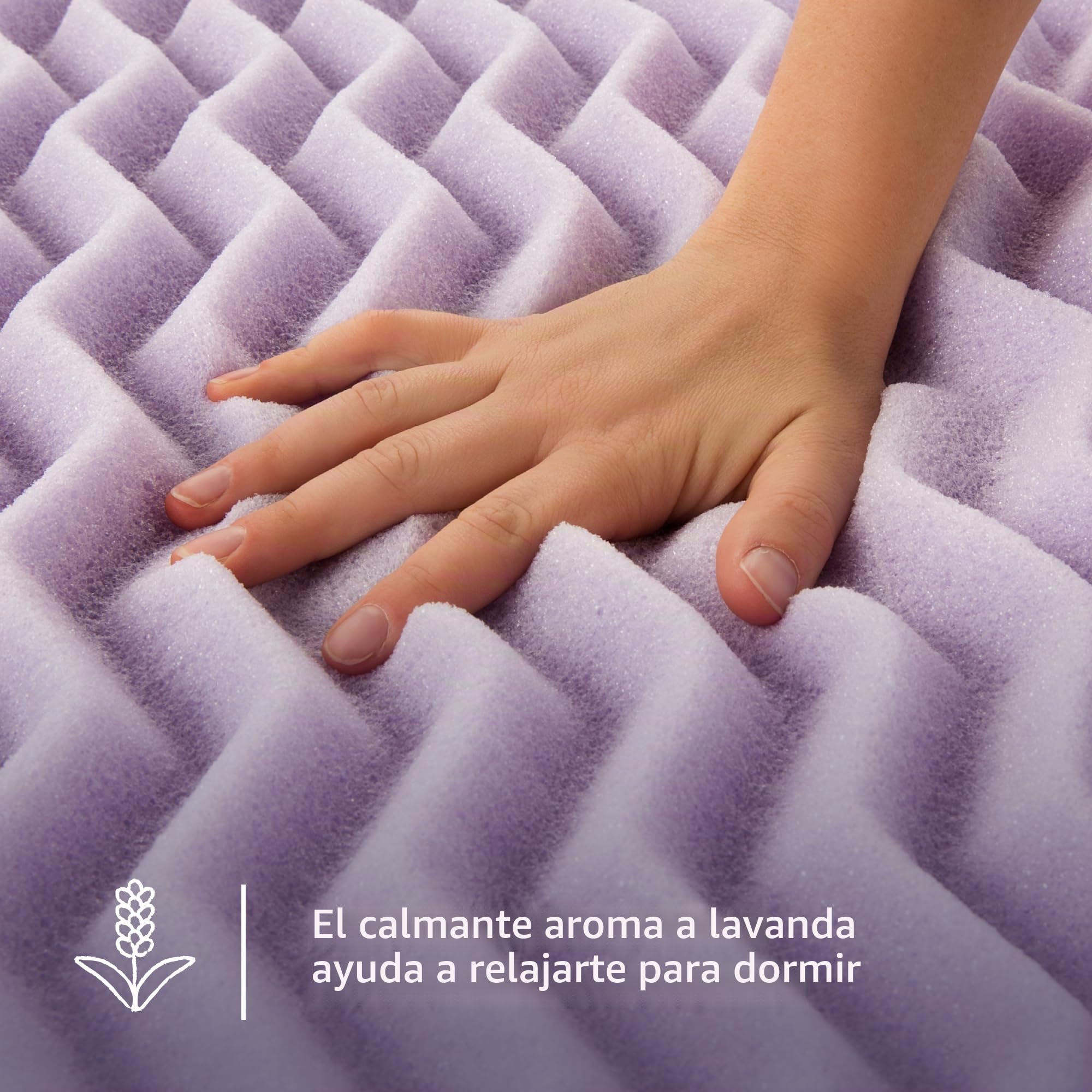 Lucid - Colchón de Espuma viscoelástica (5 Zonas, 5 cm), Morado Claro, Plein