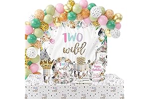 Born Two Be Wild Birthday Decorations Girl, Safari Jungle Animal Theme