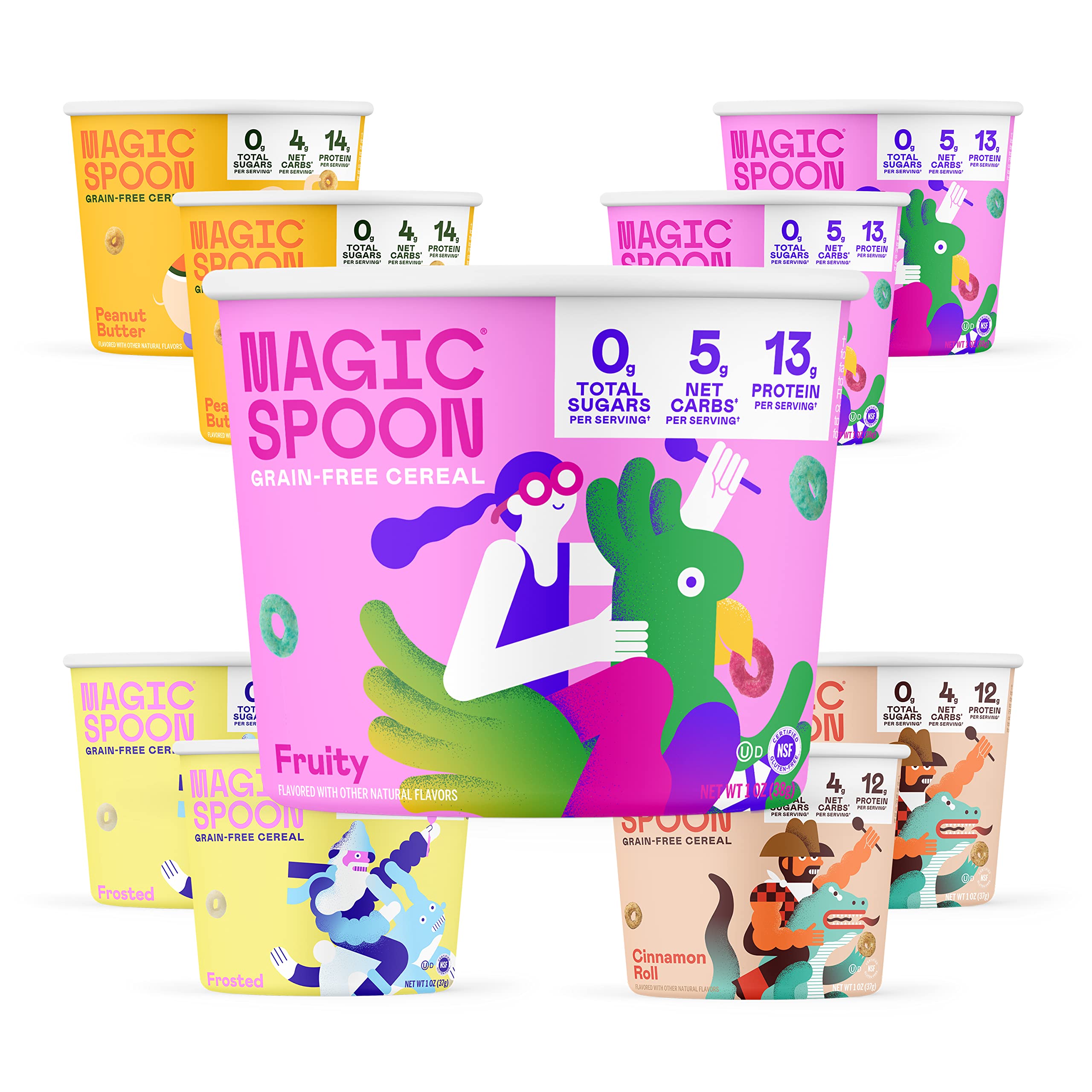 Buy Magic Spoon Cereal, Variety 8Pack Single Serve Cups Keto, Gluten