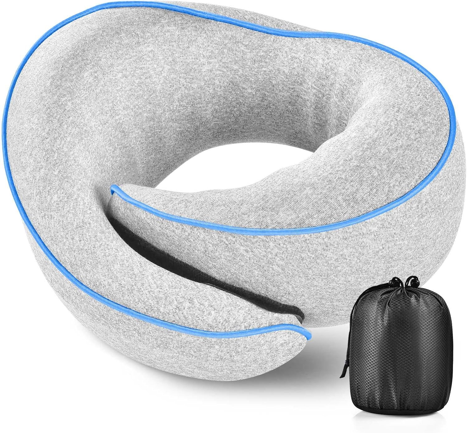 Cozary Travel Neck Pillows Head Chin 360°Support Adjustable,100 Pure Memory Foam