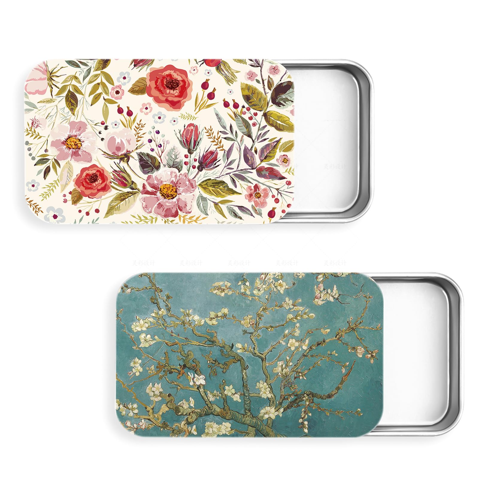 2Pack Travel Floss Picks Case, Refillable Portable Floss Pick Holder and Dispenser, Small Tin Box Containers.