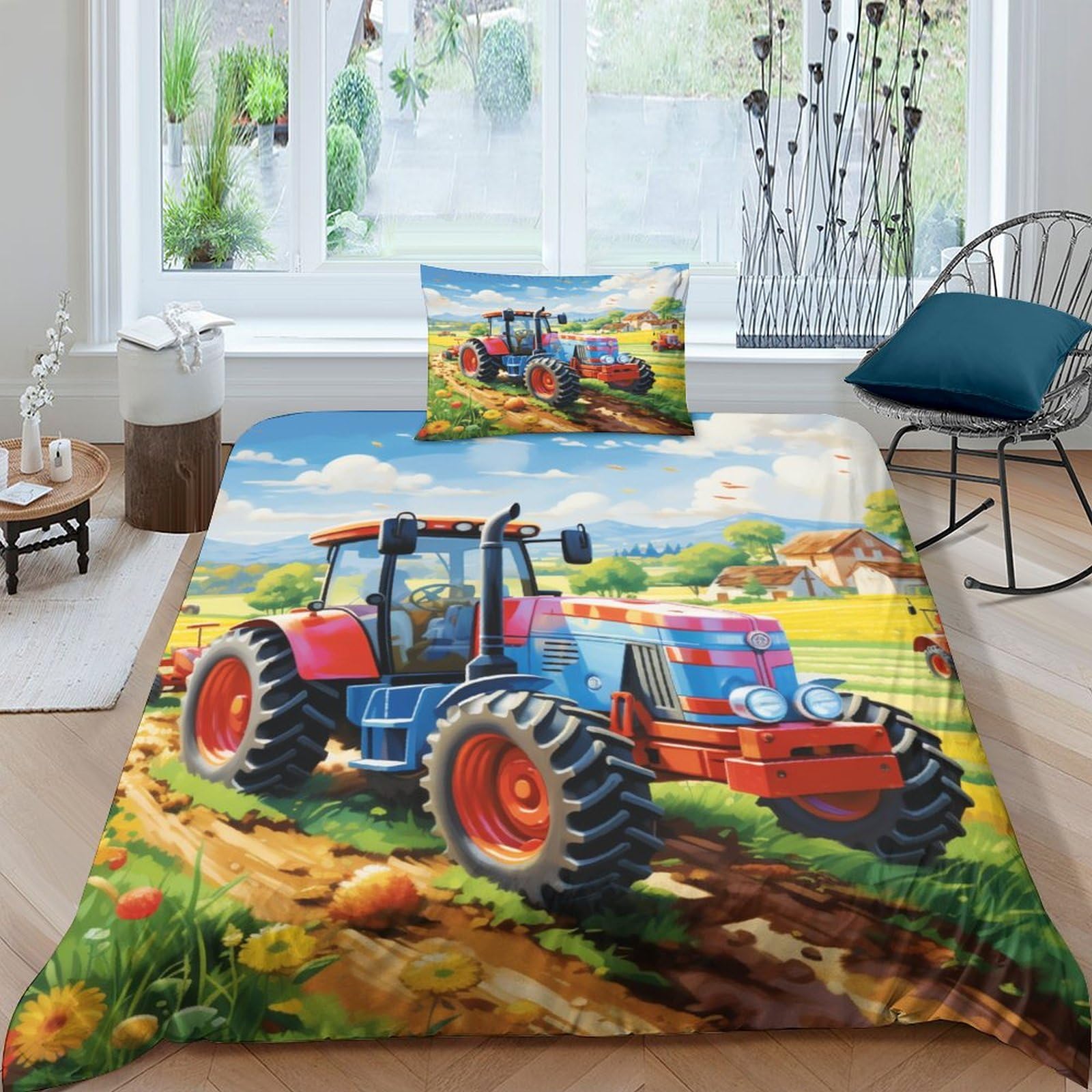 Housse de couette tracteur 135x200 pour décorer une chambre d'enfant passionné