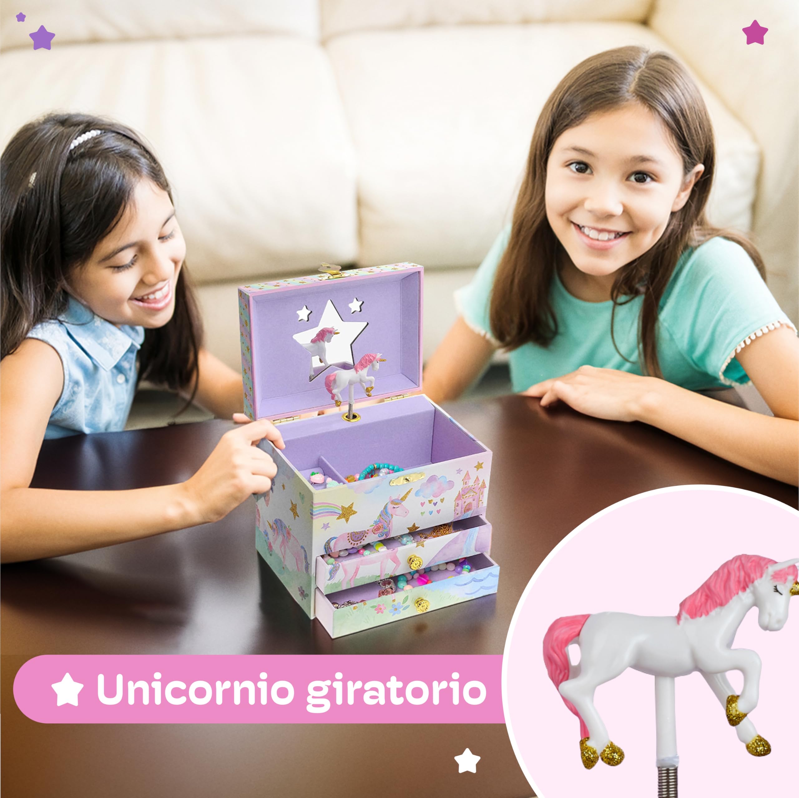 Joyero Musical Grande con 2 Cajones Extraíbles