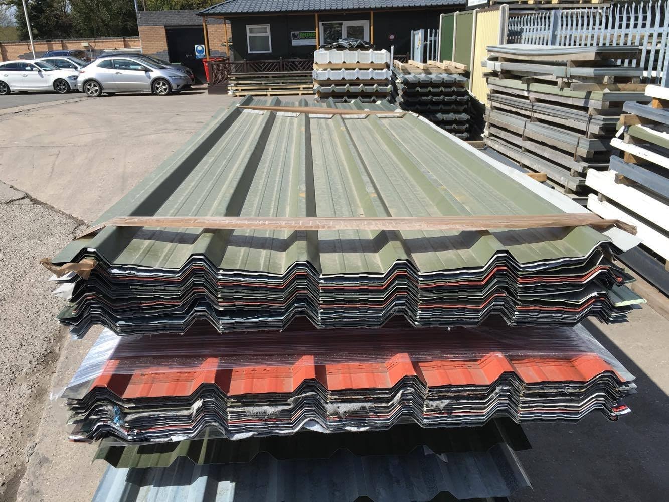 50 x Galvanised Steel Box Profile Roofing Sheets - Parcel of 50 x 3.05m (10') Lengths Mixed Colours (Cover Sheets)