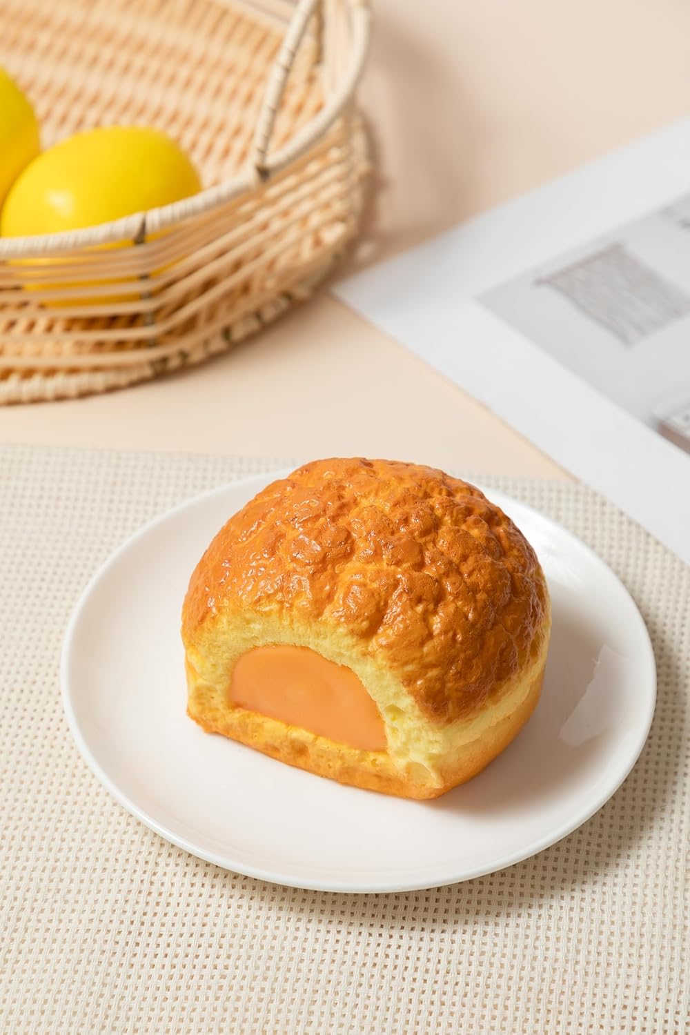 Delightful Bread Squishies - Filled Puff - Realistic Slow Rising Fidget Toy, Scented Stress Relief, Fun Restaurant Decor, Safe PU Material for Endless Squeezable Joy!