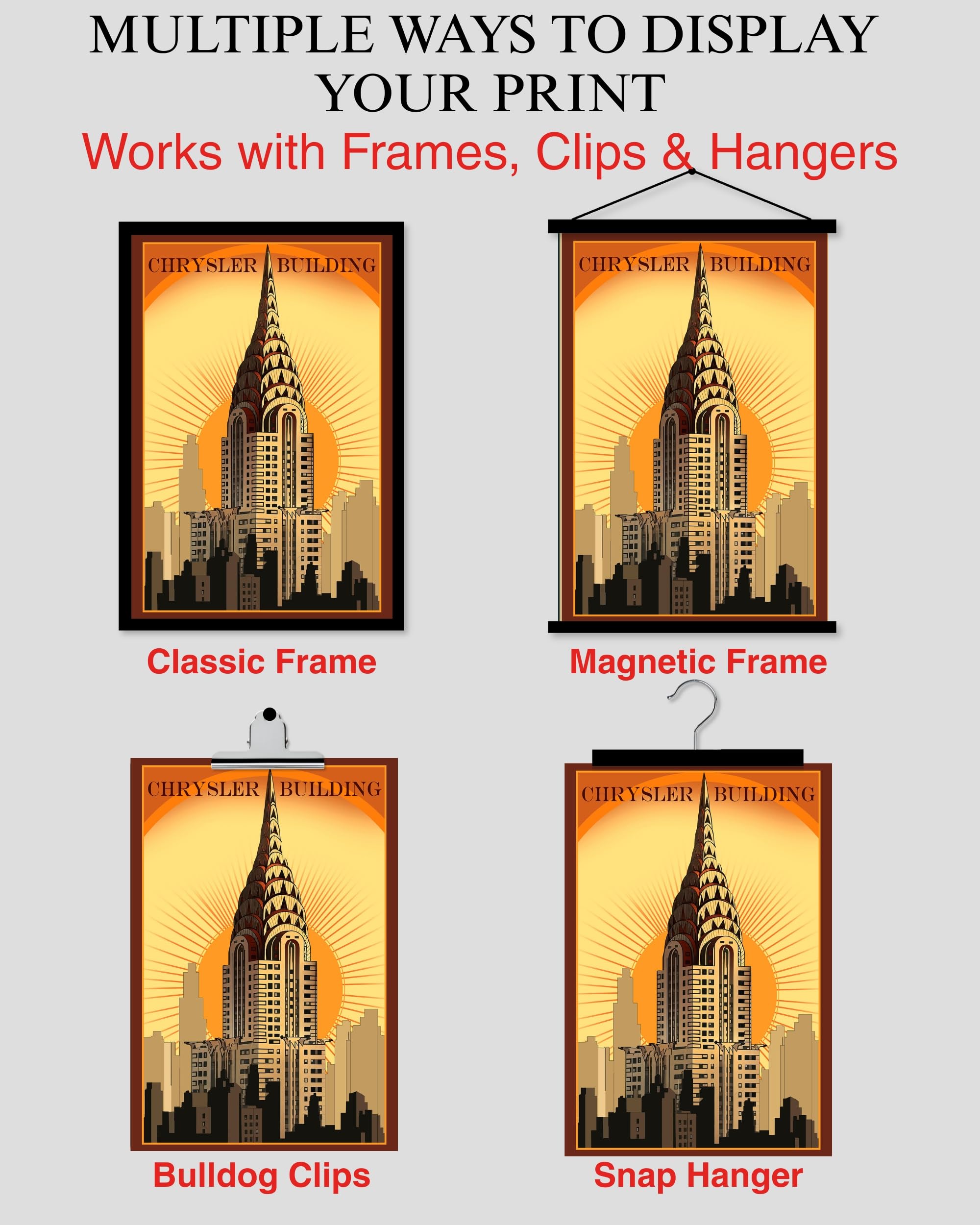 Amazon.com: ArtMalore NYC Chrysler Building Vintage Style Travel