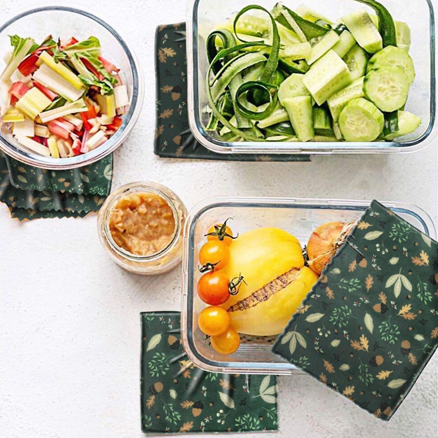 Lot De 6 Lingettes En Cire D'abeille Bio Pour Aliments - Papier Ciré