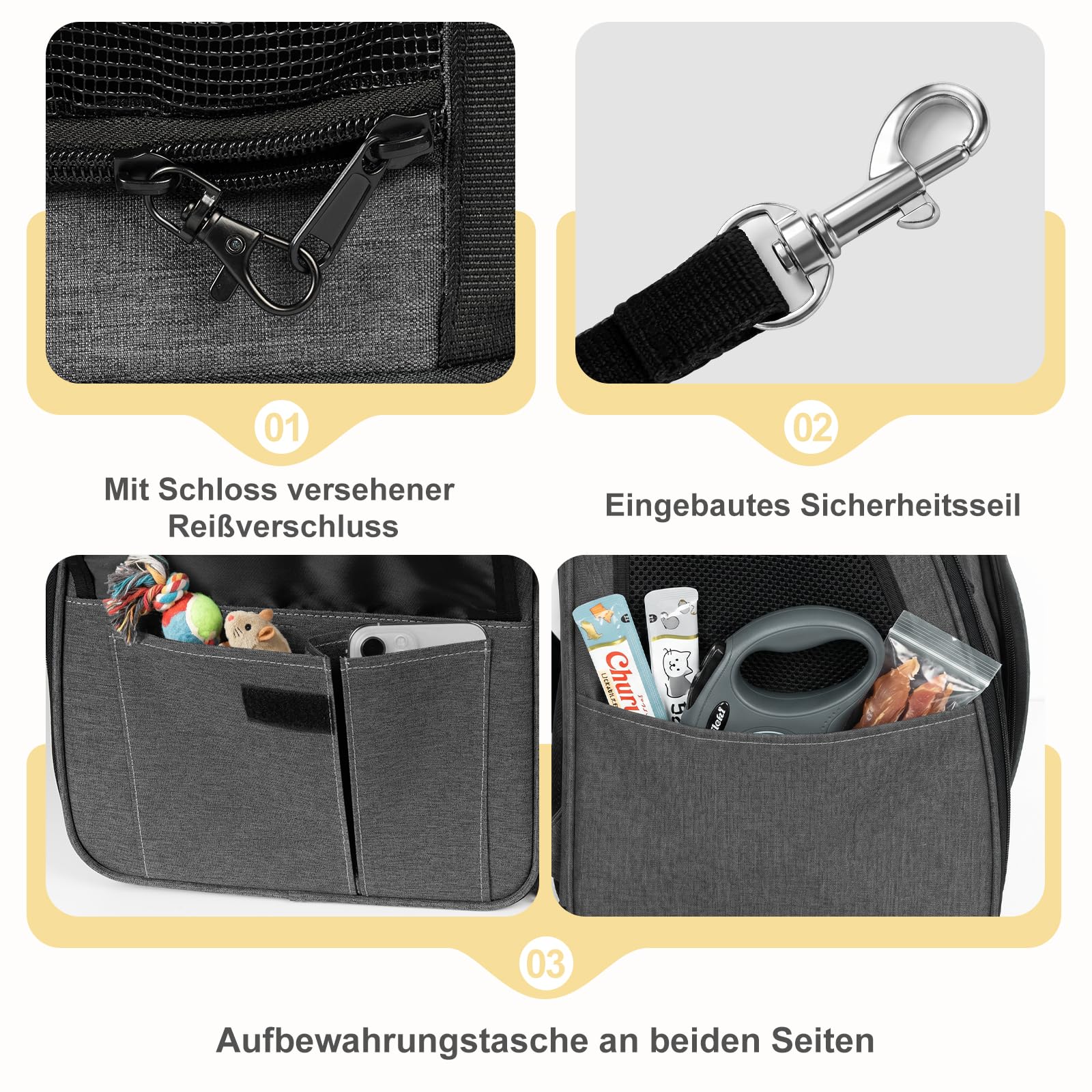 Aystkniet Mochila para perros y gatos con ventilación completa de 270° y entrada de 3 niveles, bolsa plegable para mascotas con cortina de privacidad y soporte para maleta, para senderismo al aire