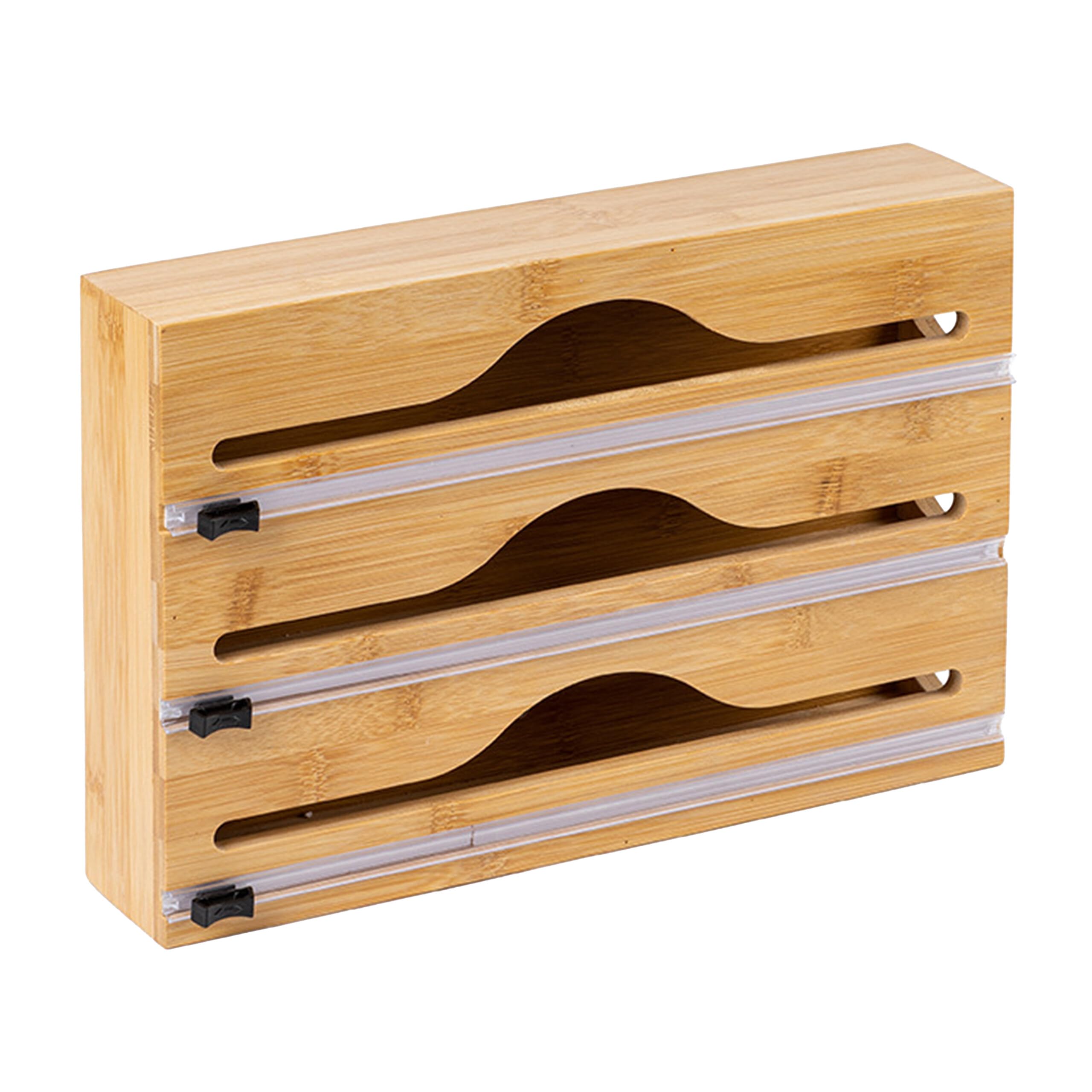 Relaxdays foliedispenser, 3 rollen, lade, bamboe, HxBxD 22 x 33,5 x 7 Relaxdays foliedispenser, 3 rollen, lade, bamboe, HxBxD 22 x 33,5 x 7