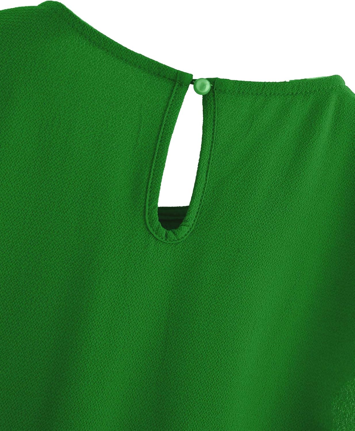 Milumia Women's Casual Round Neck Basic Pleated Top Cap Sleeve Curved Keyhole Back Blouse - Image 4