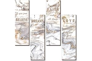 Chitidr Wall Decor Inspirational Quote Wooden Signs White and Gold