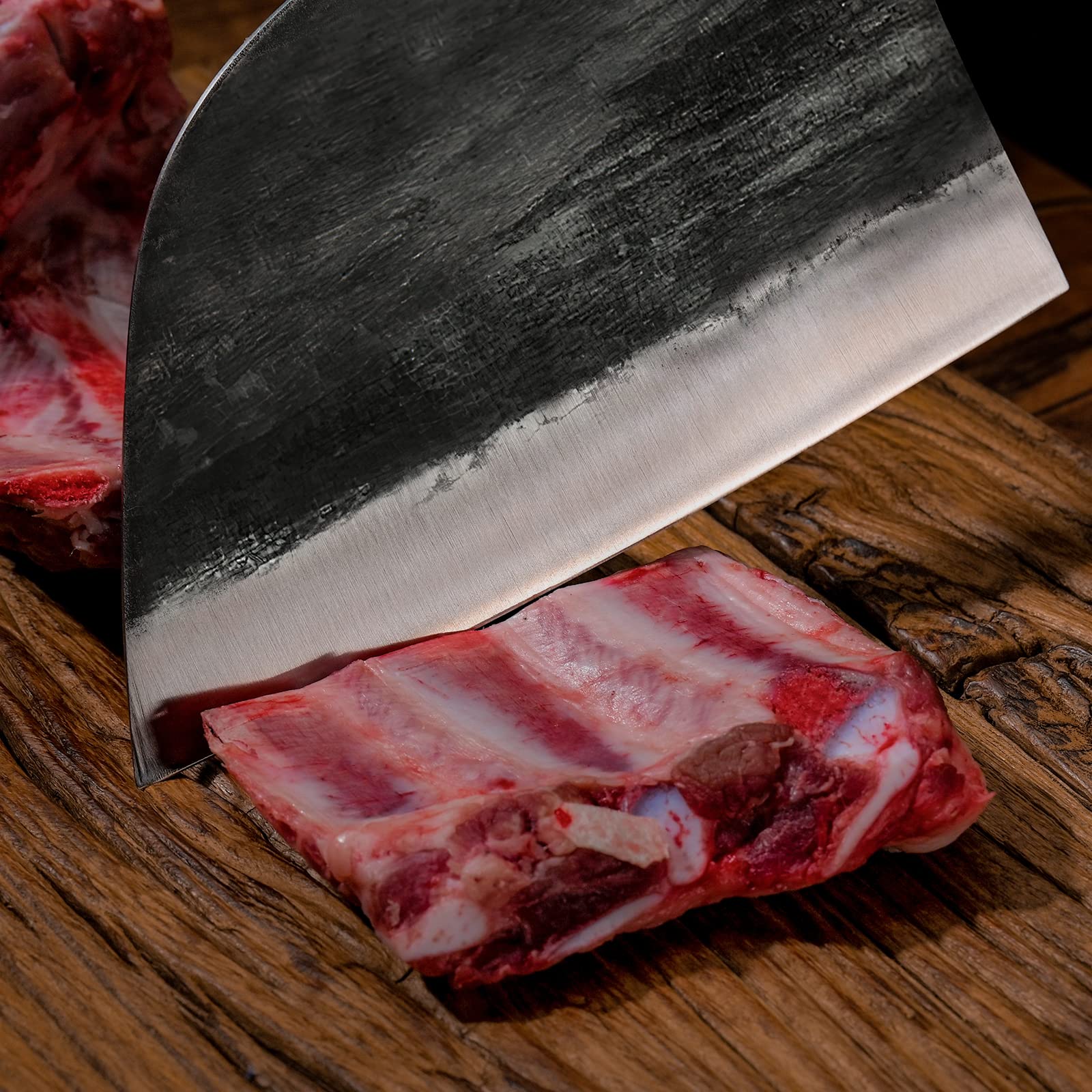Chiński nóż szefa kuchni, nóż rzeźniczy, nóż do filetowania, nóż Santoku, nóż do mięsa, nóż uniwersalny, nóż kuchenny, nóż do siekania siekacza, ze skórzaną pochwą, nóż do mięsa
