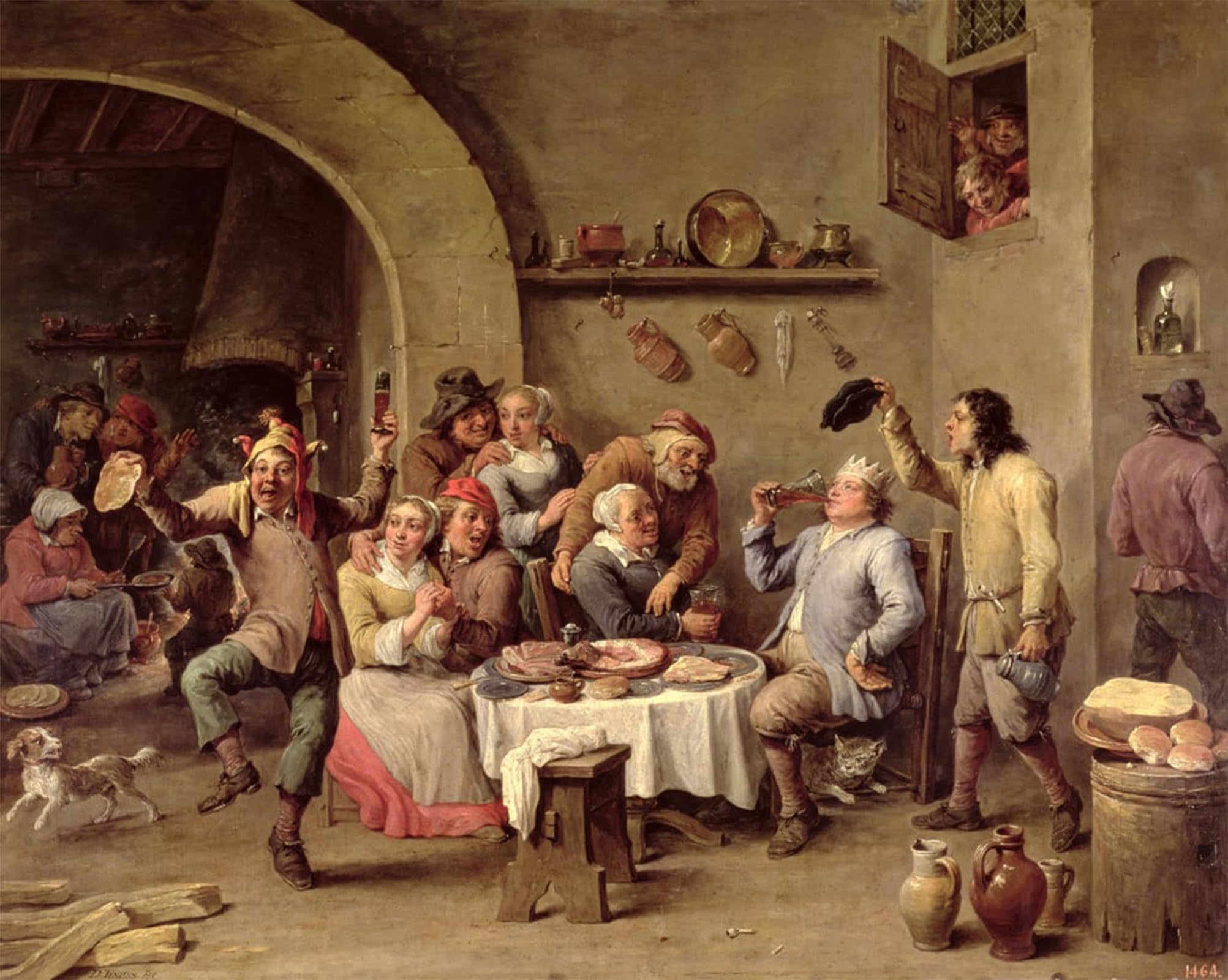 ARTXLXXBN Famous Prints Artwork Pictures Poster Painting Art the King Drinks by David Teniers the Younger Artwork Landscape Pictures for Home Decor 60x90cm